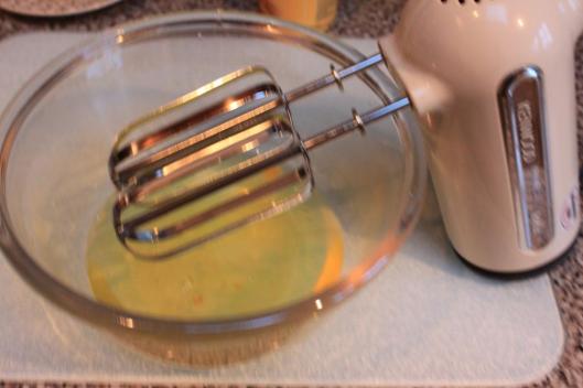 whisk the egg whites until they are opaque and start to hold their shape